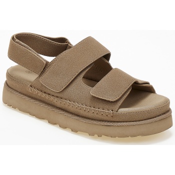 suede σανδάλια flatform με λουράκια