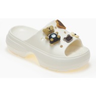  σαγιονάρες δίσολες με αποσπώμενα διακοσμητικά - λευκό