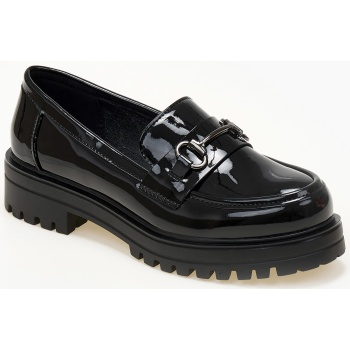 loafers με διακοσμητική αγκράφα - μαύρο