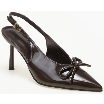 γόβες με φιογκάκι - καφέ