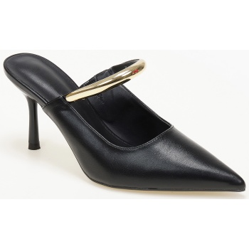 γόβες με μεταλλική λεπτομέρεια - μαύρο