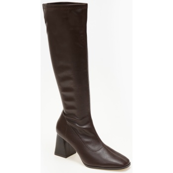 μπότες με ιδιαίτερο τακούνι - καφέ