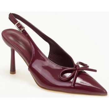 γόβες με φιογκάκι - μπορντώ