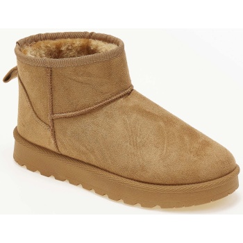 μποτάκια με γούνα - κάμελ