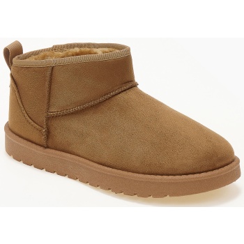 μποτάκια suede με επένδυση - κάμελ