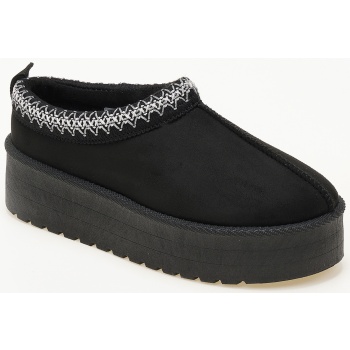 δίσολες παντόφλες με γούνα και κέντημα