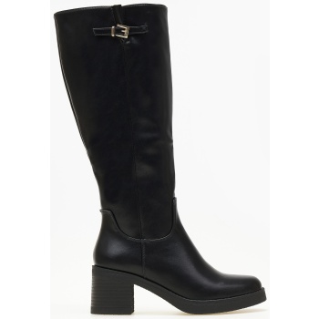 μπότες με διακοσμητική αγκράφα - μαύρο