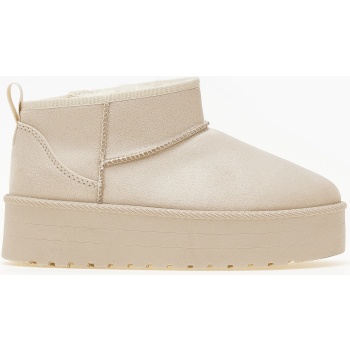 χαμηλά μποτάκια δίσολα με γούνα - μπεζ