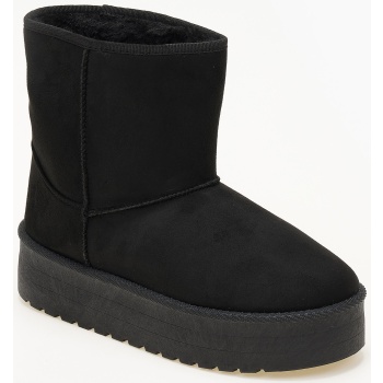 μποτάκια δίσολα με γούνα - μαύρο