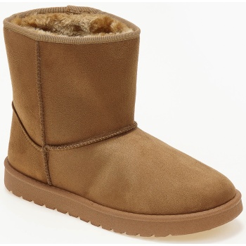 μποτάκια με γούνα - κάμελ