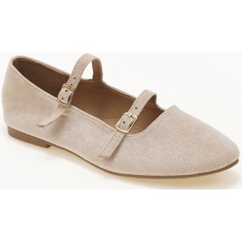 μπαλαρίνες με διπλά λουράκια suede 