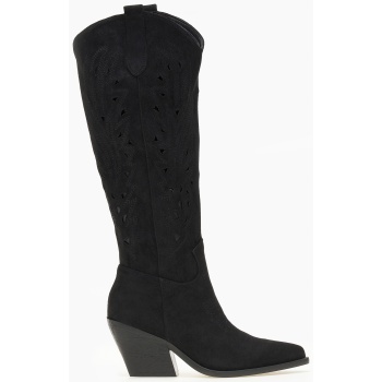 μπότες cowboy με κέντημα και laser out