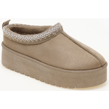 δίσολες παντόφλες με γούνα και κέντημα