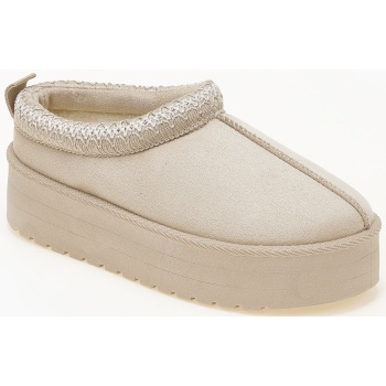 δίσολες παντόφλες με γούνα και κέντημα