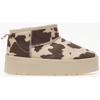 χαμηλά μποτάκια δίσολα με γούνα - cow