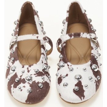 μπαλαρίνες με διακοσμητικά τρουκς suede