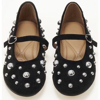 μπαλαρίνες με διακοσμητικά τρουκς suede