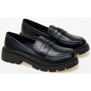 loafers με τρακτερωτή σόλα - μαύρο