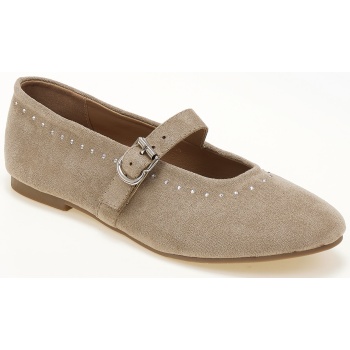 suede μπαλαρίνες με διακριτικά strass 
