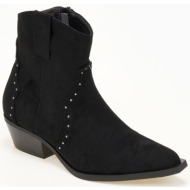  μποτάκια cowboy με διακριτικά τρούκς - μαύρο