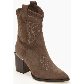 μποτάκια cowboy με suede υφή - πούρο