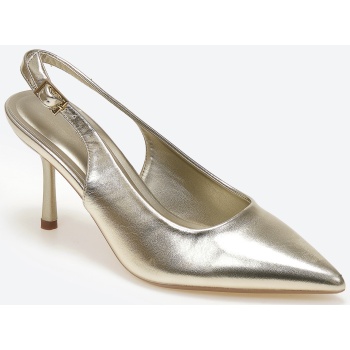 slingback γόβες με λουράκι - χρυσό