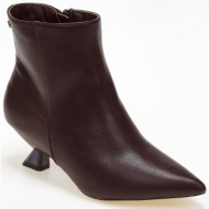  μυτερά μποτάκια με ιδιαίτερο χαημλό τακούνι - μπορντώ