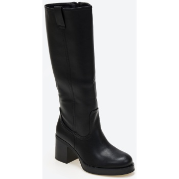 μπότες με χοντρό τακούνι και φιάπα 