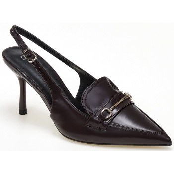 slingback γόβες με χρυσή αγκράφα 