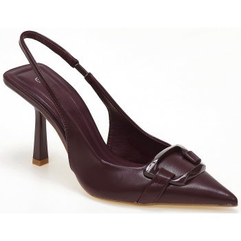 slingback γόβες με διακοσμητική αγκράφα