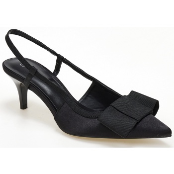 slingback σατέν γόβες με διακοσμητικό