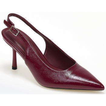 slingback γόβες με λουράκι - μπορντώ