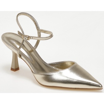 slingback γόβες με λουράκι - χρυσό