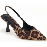  slingback γόβες με ιδιαίτερο τακούνι - λεοπάρ