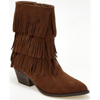 cowboy μποτάκια με κρόσια - κάμελ