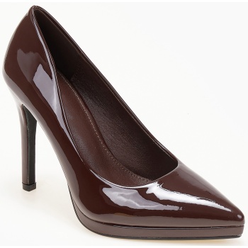 λουστρίνι γόβες με φιάπα - καφέ