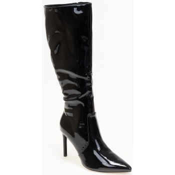 μπότες λουστρίνι με λεπτό τακούνι 