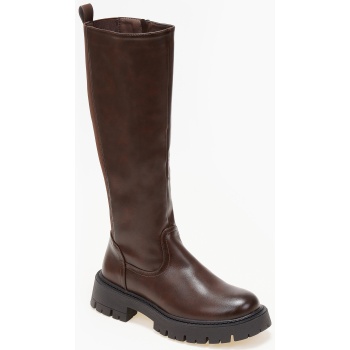 μπότες με χαμηλό τακούνι και λάστιχο 