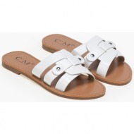  κροκό slides με δέσιμο - λευκό