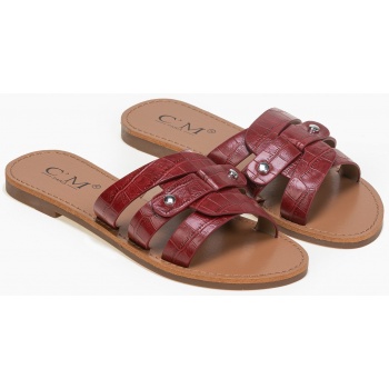 κροκό slides με δέσιμο - κόκκινο