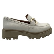  loafers eco leather με διακοσμητικό - μπέζ