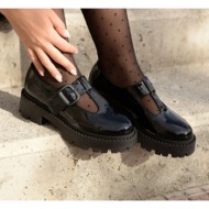  loafers chunky mary janes - μαύρο γυαλιστερό