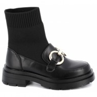  γυναικείο μποτάκι meiva ideal shoes χρώματος μαύρο mp03-5726.n