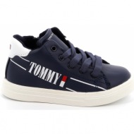  παιδικό μποτάκι για αγόρι tommy hilfiger higt top lace-up sneaker χρώματος μπλε t1b9-32459-1431a