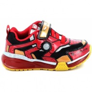  παιδικό αθλητικό παπούτσι για αγόρι geox iron man με φωτάκια ανατομικό χρώματος κόκκινο j35fec 011ce
