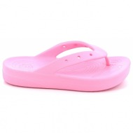  γυναικεία σαγιονάρα crocs classic platform flip w ανατομική χρώματος ροζ 207714-6s0