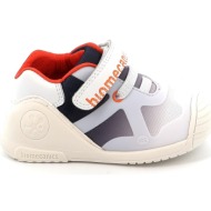  παιδικό χαμηλό casual για αγόρι biomecanics zapato sport elasticos ανατομικό χρώματος λευκό 242150-b