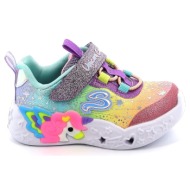  παιδικό αθλητικό παπούτσι για κορίτσι skechers twilight dream unicorn με φωτάκια πολύχρωμο 302681n-p