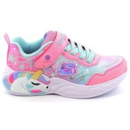  παιδικό αθλητικό παπούτσι για κορίτσι skechers wishful magic unicorn με φωτάκια on/off χρώματος ροζ 