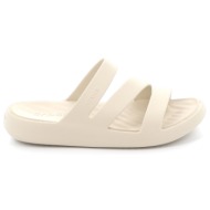  γυναικεία σαγιονάρα crocs getaway strappy ανατομικό χρώματος μπεζ 209587-160